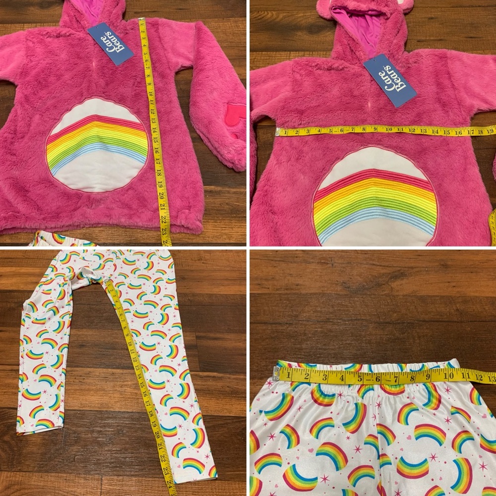 Care Bears Deluxe Cheer Pink Bear Tween Hoodie With Leggings Girls Size M - Picture 8 of 9